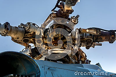 Helicopter Mil Mi-9 â€œHip-Gâ€ rotor detail Stock Photo